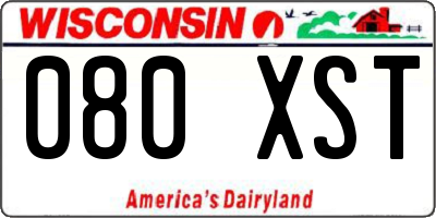 WI license plate 080XST