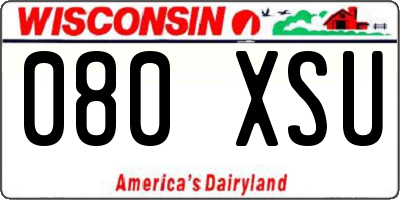 WI license plate 080XSU