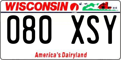 WI license plate 080XSY
