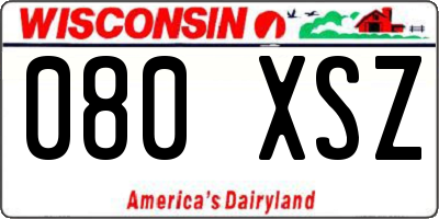WI license plate 080XSZ