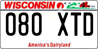 WI license plate 080XTD