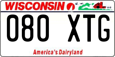 WI license plate 080XTG