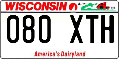 WI license plate 080XTH