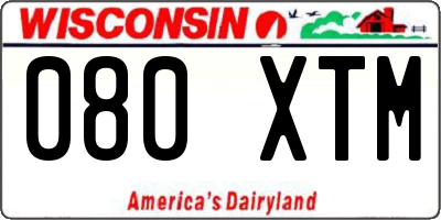 WI license plate 080XTM