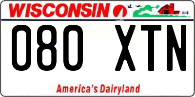 WI license plate 080XTN