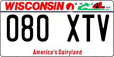 WI license plate 080XTV