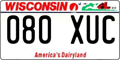 WI license plate 080XUC