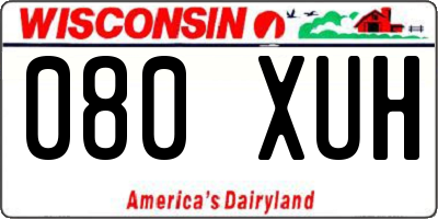 WI license plate 080XUH