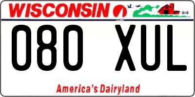 WI license plate 080XUL