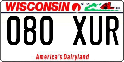 WI license plate 080XUR