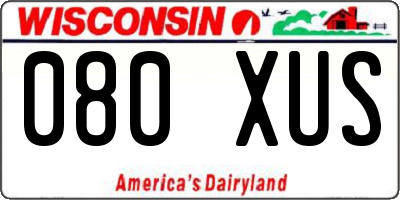 WI license plate 080XUS