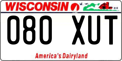 WI license plate 080XUT