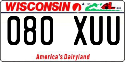 WI license plate 080XUU