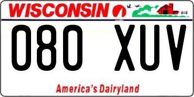 WI license plate 080XUV