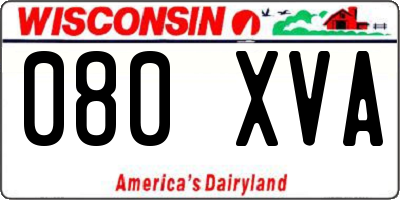 WI license plate 080XVA