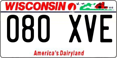 WI license plate 080XVE