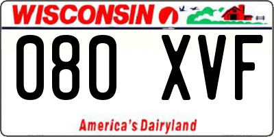 WI license plate 080XVF