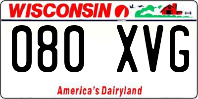 WI license plate 080XVG