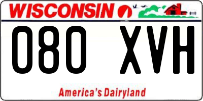 WI license plate 080XVH