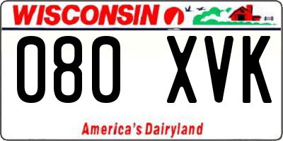 WI license plate 080XVK