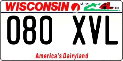 WI license plate 080XVL