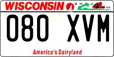 WI license plate 080XVM