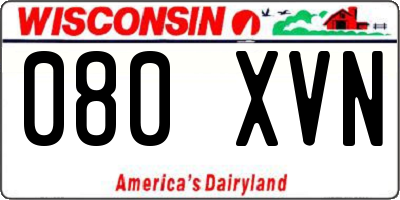 WI license plate 080XVN