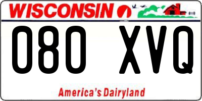 WI license plate 080XVQ