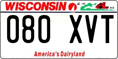 WI license plate 080XVT
