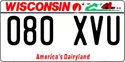 WI license plate 080XVU