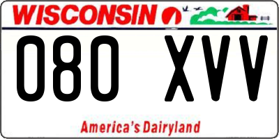 WI license plate 080XVV