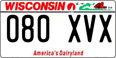 WI license plate 080XVX