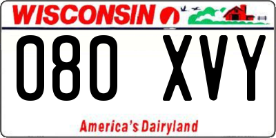 WI license plate 080XVY