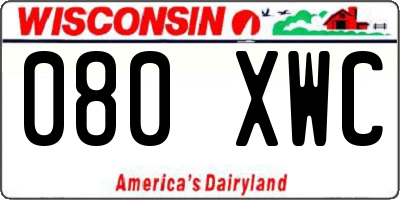 WI license plate 080XWC