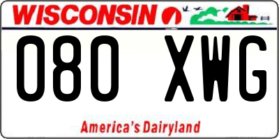 WI license plate 080XWG