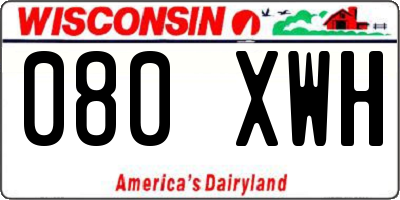 WI license plate 080XWH