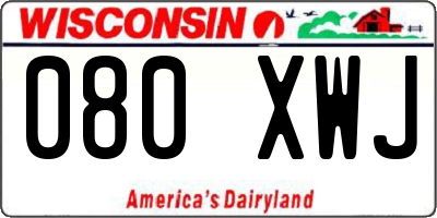 WI license plate 080XWJ