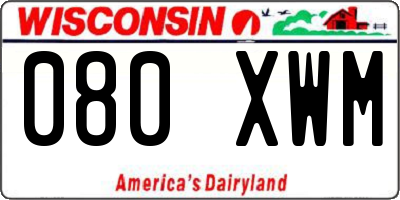 WI license plate 080XWM