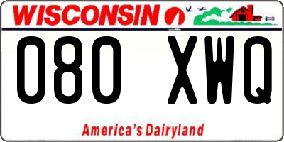 WI license plate 080XWQ