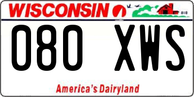 WI license plate 080XWS