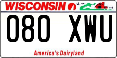 WI license plate 080XWU