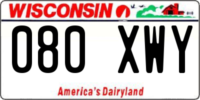 WI license plate 080XWY