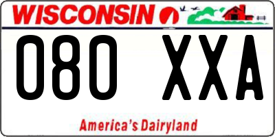 WI license plate 080XXA