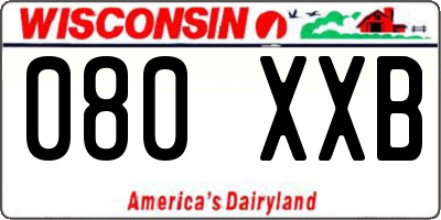WI license plate 080XXB