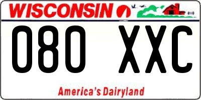 WI license plate 080XXC