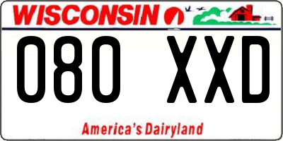 WI license plate 080XXD