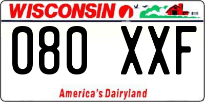 WI license plate 080XXF