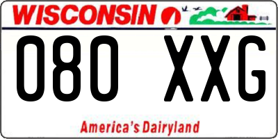 WI license plate 080XXG