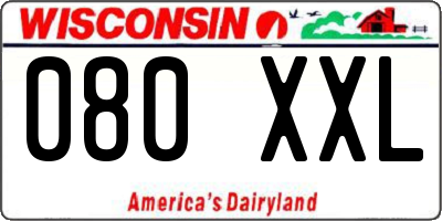 WI license plate 080XXL