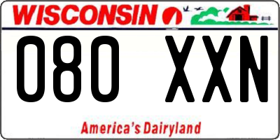 WI license plate 080XXN